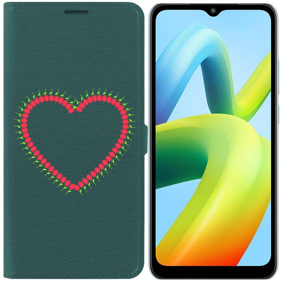 Чехол-книжка Eco Book для Xiaomi Redmi A1+ Сердце из тюльпанов