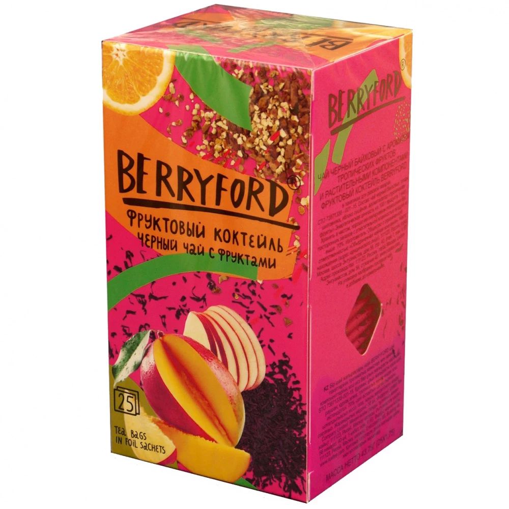 

Чай черный Berryford Фруктовый коктейль, 25 сашетов