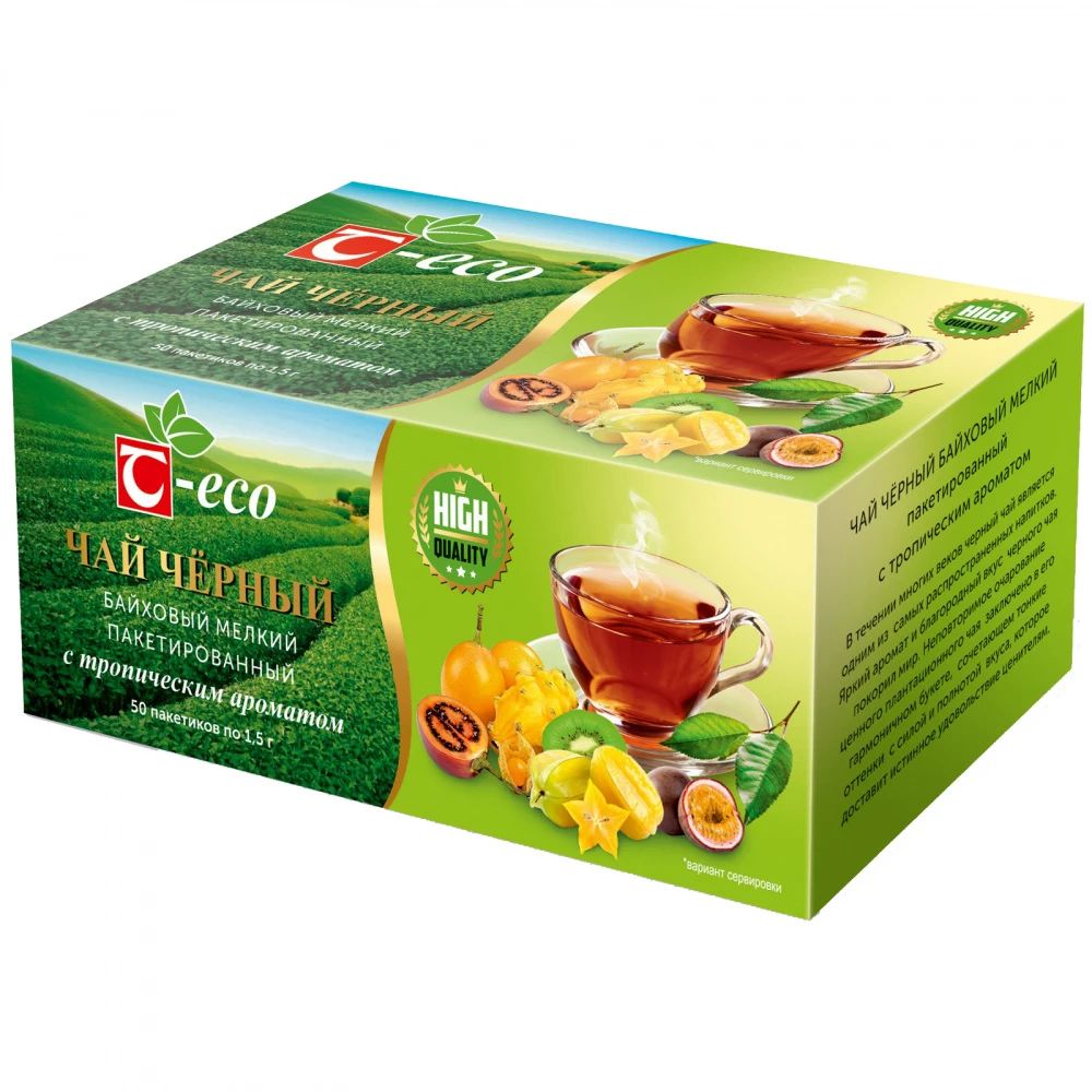 

Чай черный Tanay Eco | С тропическим ароматом, с добавками, 50 пакетиков