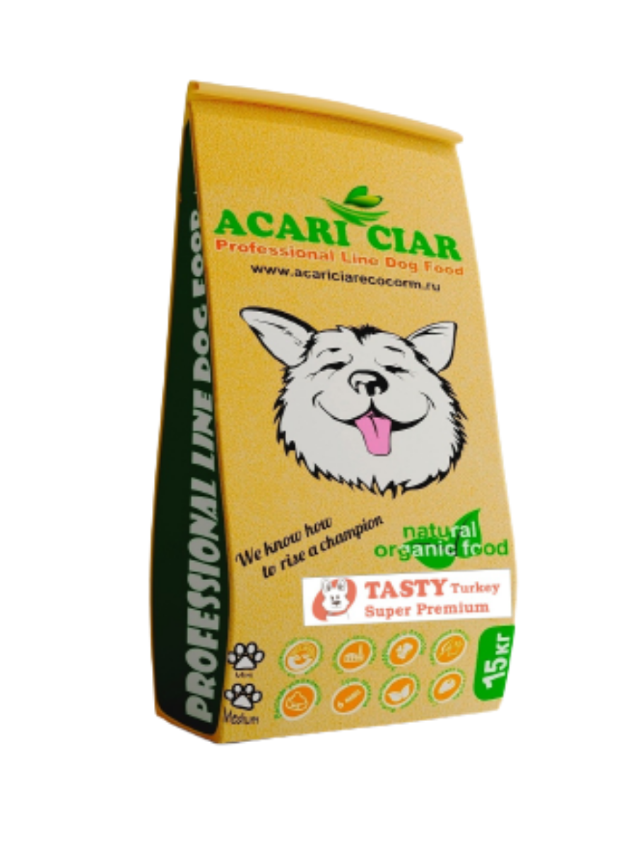 фото Сухой корм для собак acari ciar tasty turkey super premium, индейка, мини гранулы, 15 кг