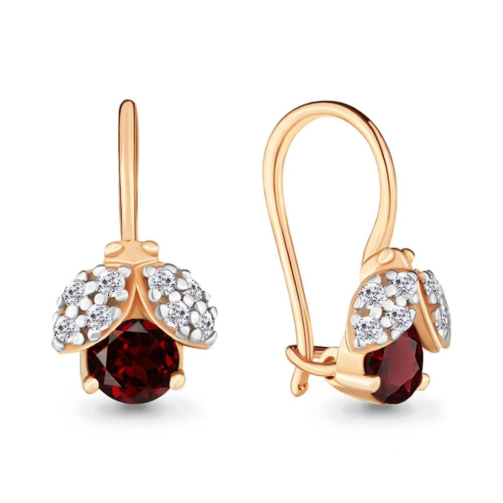 

Серьги из желтого золота с гранатом Яхонт Ювелирный 221800, 221800