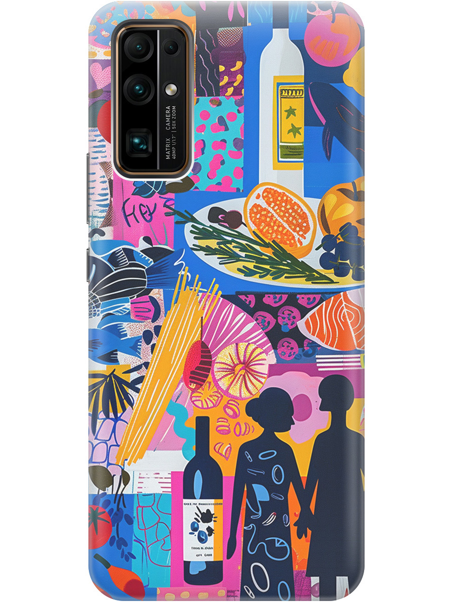 

Силиконовый чехол на Honor 30 с принтом "Гастрономический коллаж", Синий;прозрачный;розовый, 722945851