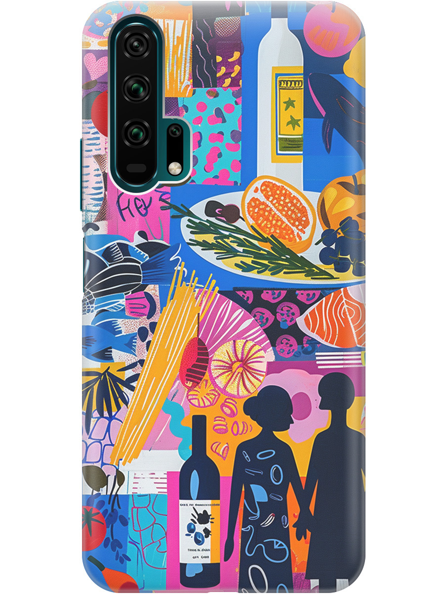 

Силиконовый чехол на Honor 20 Pro с принтом "Гастрономический коллаж", Синий;прозрачный;розовый, 721700751