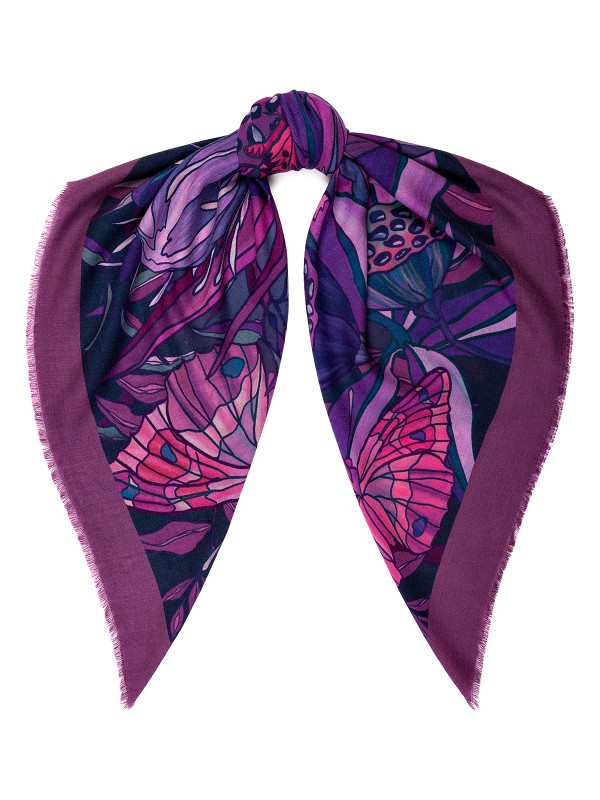 Платок женский Eleganzza S42-0725 фиолетовый, 105х105 см