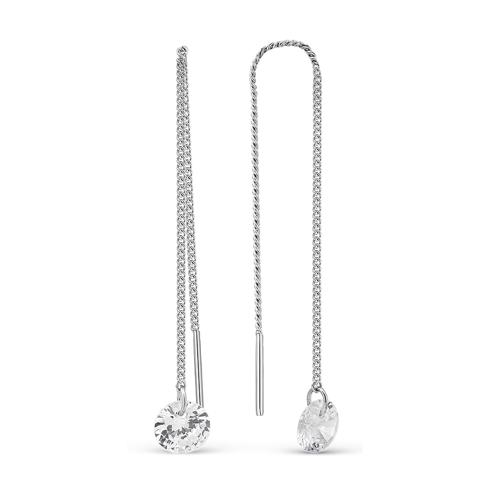

Серьги из серебра с фианитом Яхонт Ювелирный 221847, 221847