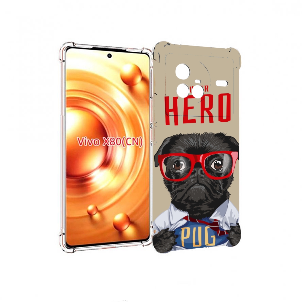 

Чехол Mypads Герой-Pug Для Vivo X80, Прозрачный, Tocco