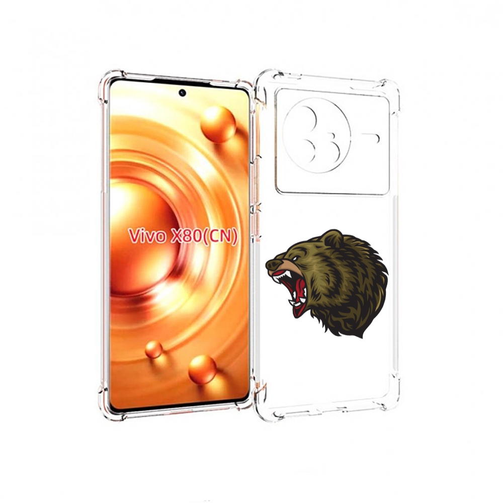 

Чехол Mypads Голова-Медведь Для Vivo X80, Прозрачный, Tocco