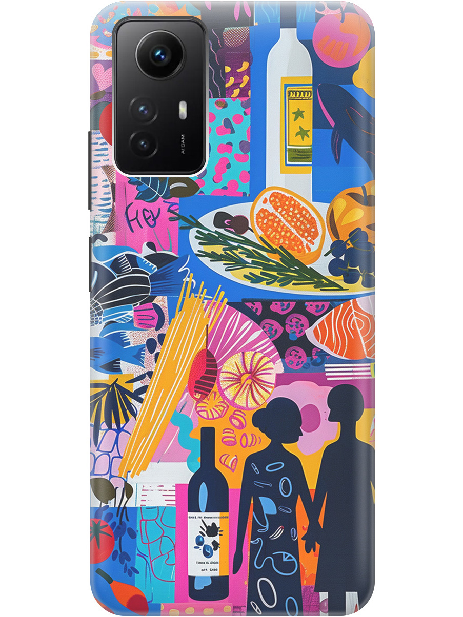 

Силиконовый чехол на Xiaomi Redmi Note 12s с принтом "Гастрономический коллаж", Синий;прозрачный;розовый, 778676951