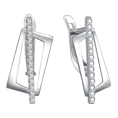 

Серьги из серебра ЯХОНТ Золотой 222436, фианит, 222436