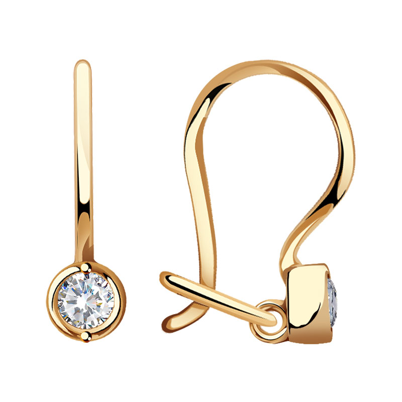 

Серьги из красного золота ЯХОНТ Золотой 222463, фианит, 222463
