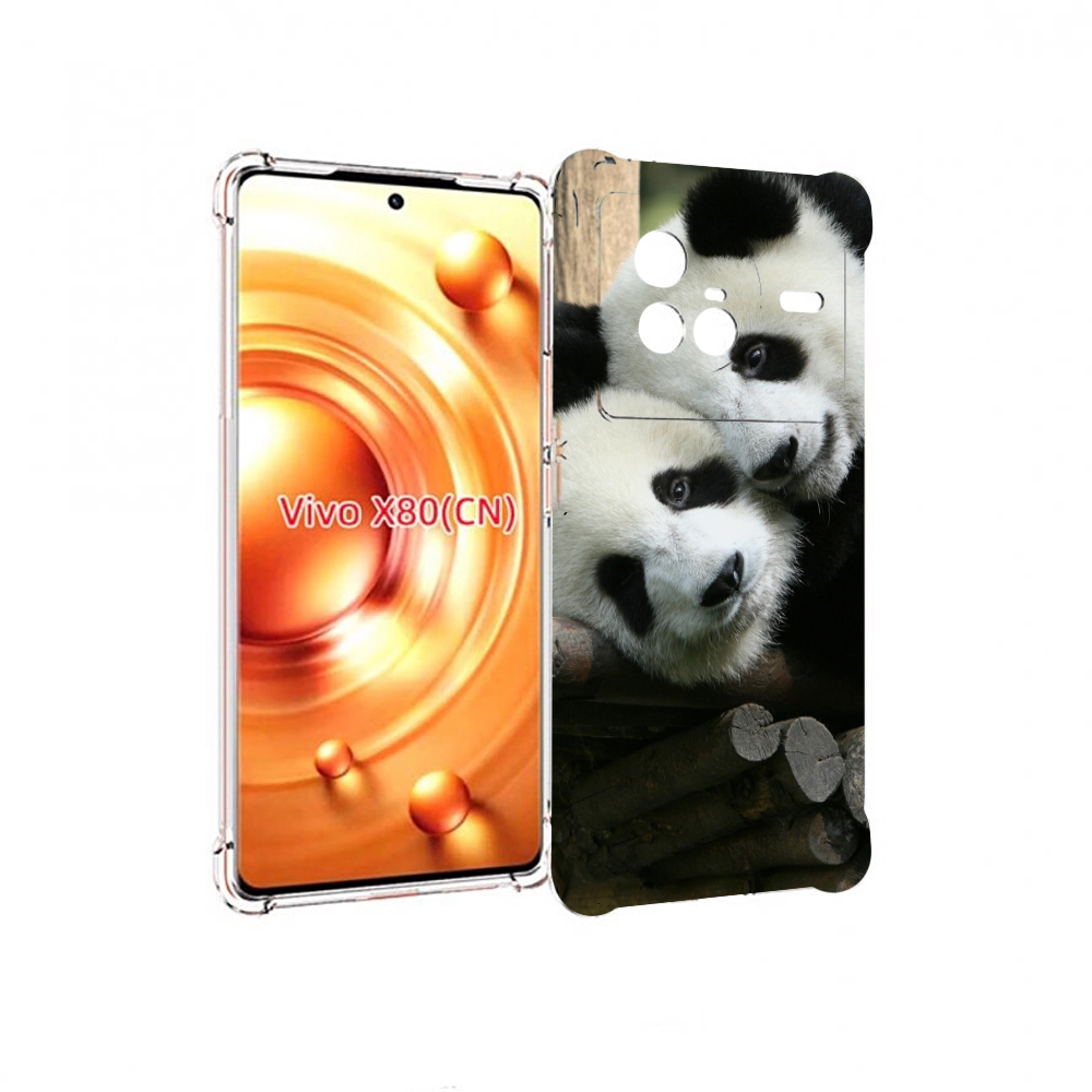 

Чехол Mypads Две-Панды Для Vivo X80, Прозрачный, Tocco