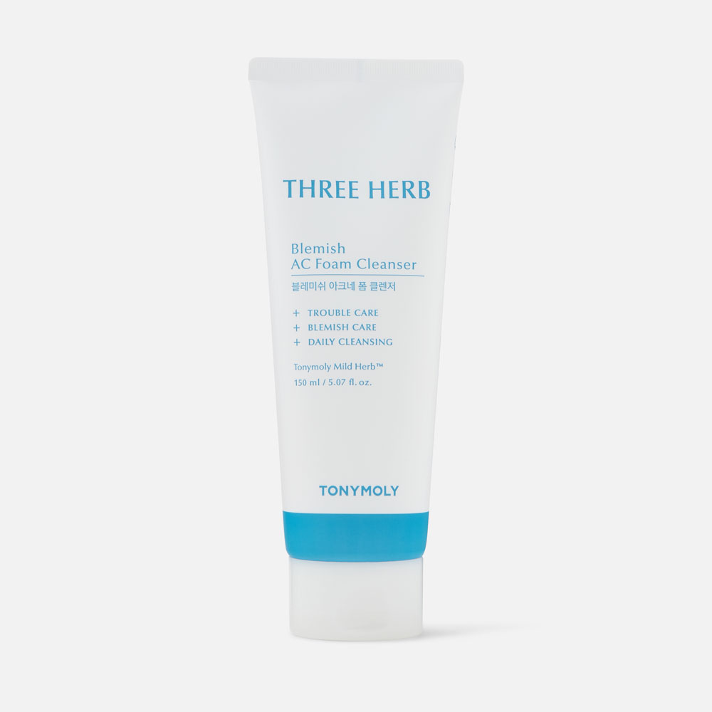 Пенка для умывания TONY MOLY Three-Herb Blemish AC Foam Cleanser очищающая 150 мл 1702₽