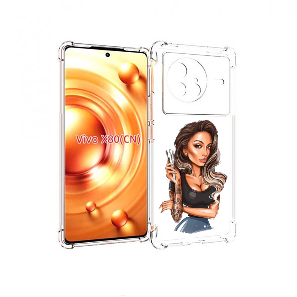 

Чехол Mypads Девушка-Бровист Для Vivo X80, Прозрачный, Tocco