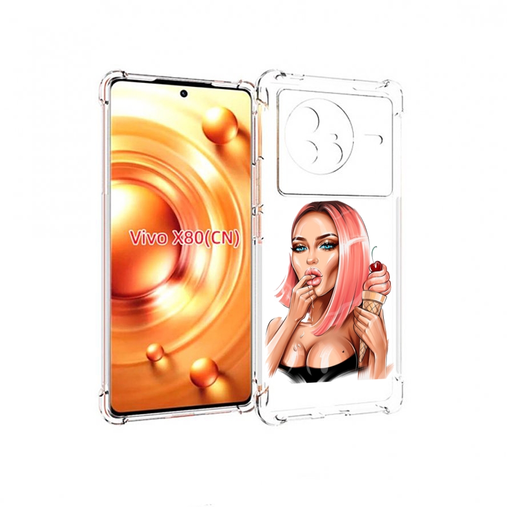 

Чехол Mypads Девушка-И-Мороженое Женский Для Vivo X80, Прозрачный, Tocco