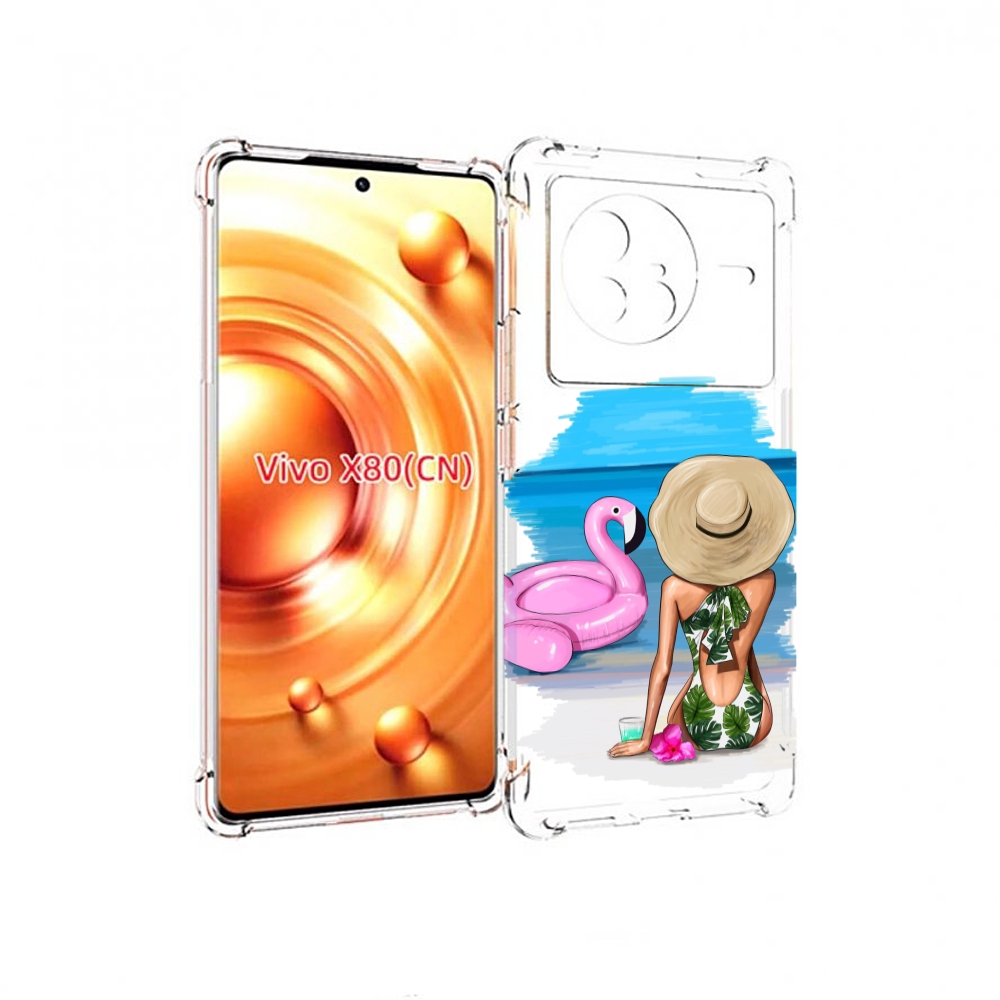 

Чехол Mypads Девушка-И-Фламинго Женский Для Vivo X80, Прозрачный, Tocco