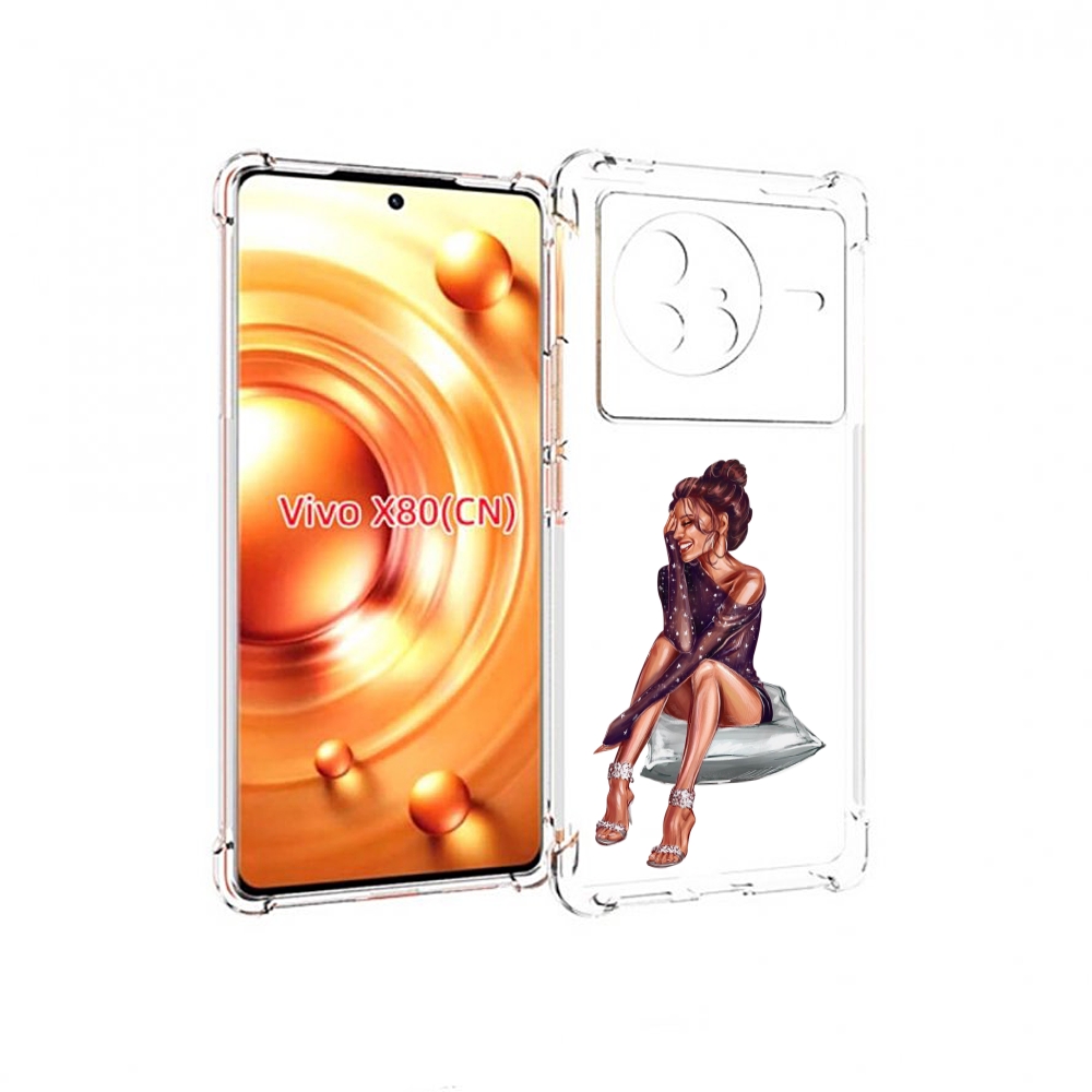 

Чехол Mypads Девушка-На-Подушке Женский Для Vivo X80, Прозрачный, Tocco