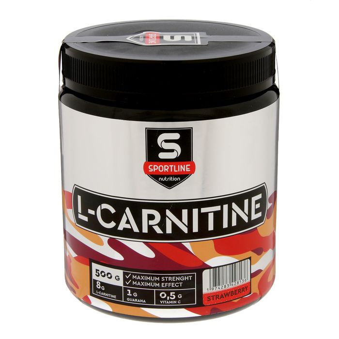 Л-карнитин L-Carnitine Powder Sportline Nutrition 500 гр. клубника