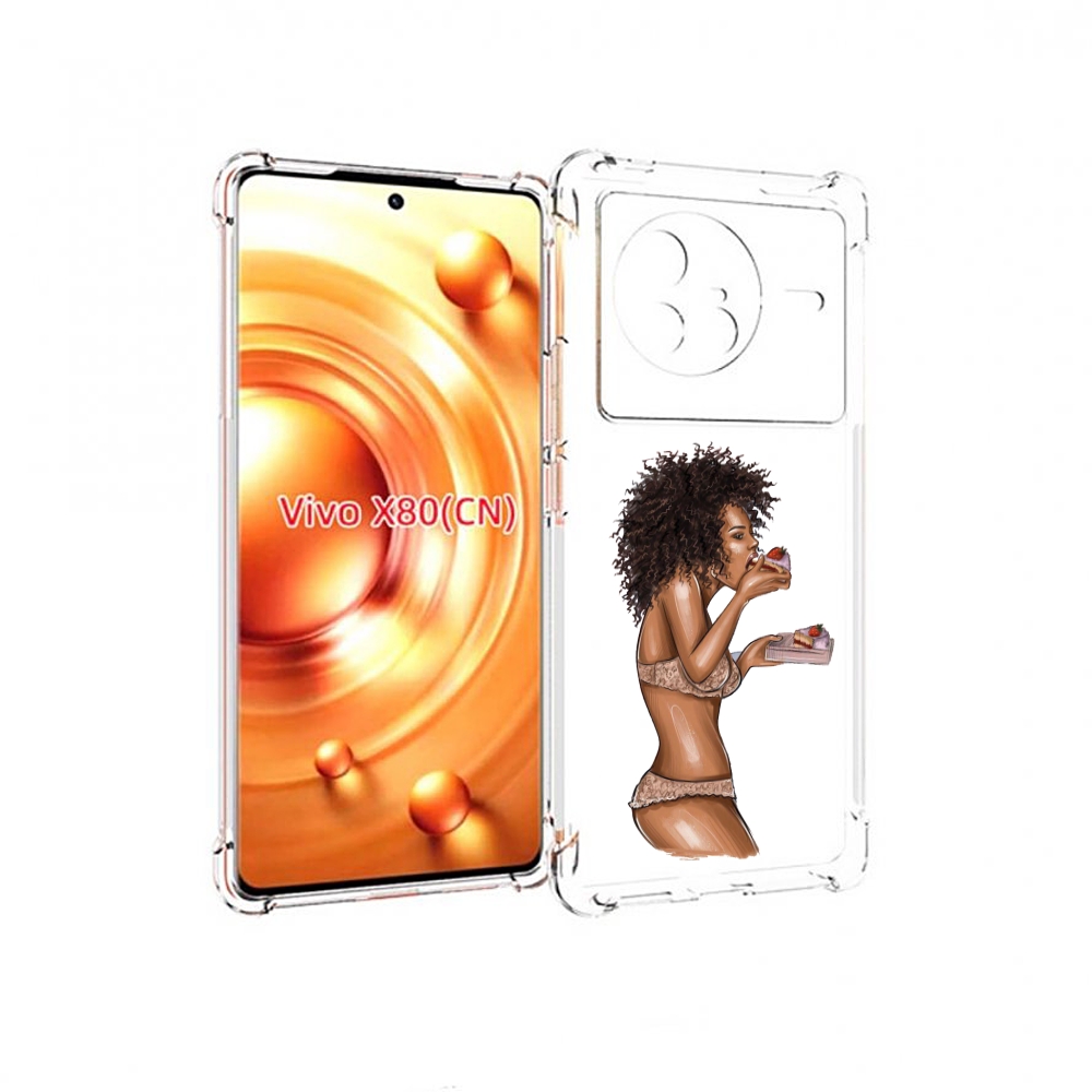 

Чехол Mypads Девушка-С-Пирожными Женский Для Vivo X80, Прозрачный, Tocco