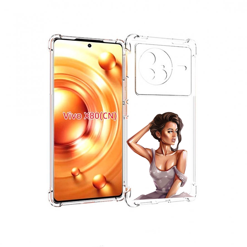 

Чехол Mypads Девушка-С-Прической Женский Для Vivo X80, Прозрачный, Tocco