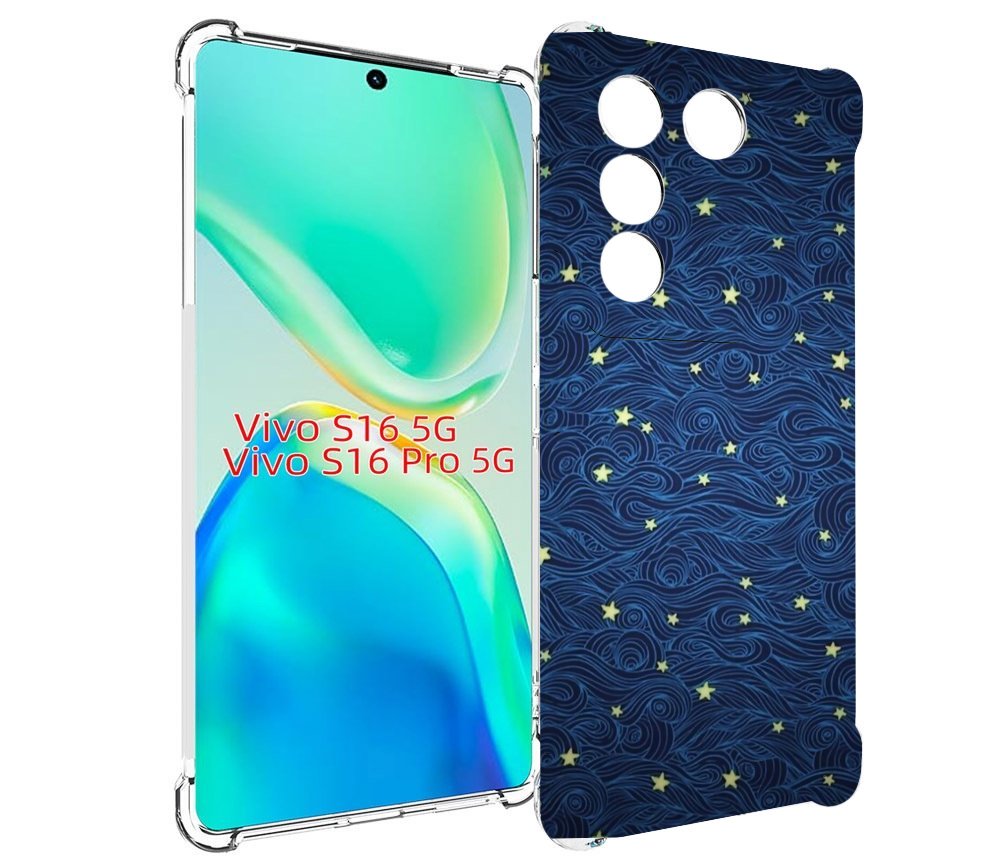 

Чехол MyPads волны с звездами акварель для Vivo S16 5G/S16 Pro 5G/V27/V27 Pro, Tocco