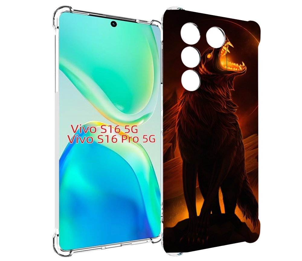 

Чехол MyPads волчара с огнем внутри для Vivo S16 5G/S16 Pro 5G/V27/V27 Pro, Tocco