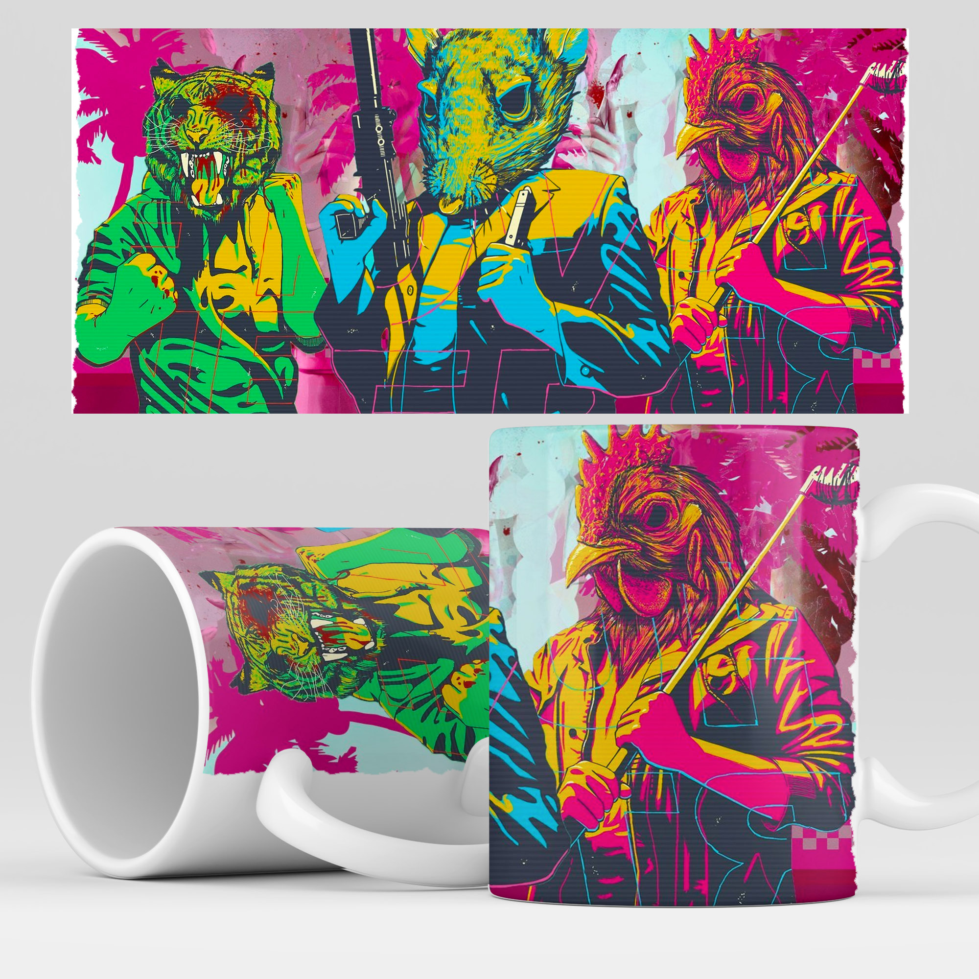

Кружка RocketCup с принтом "Hotline Miami" игра, HotlineMiami09