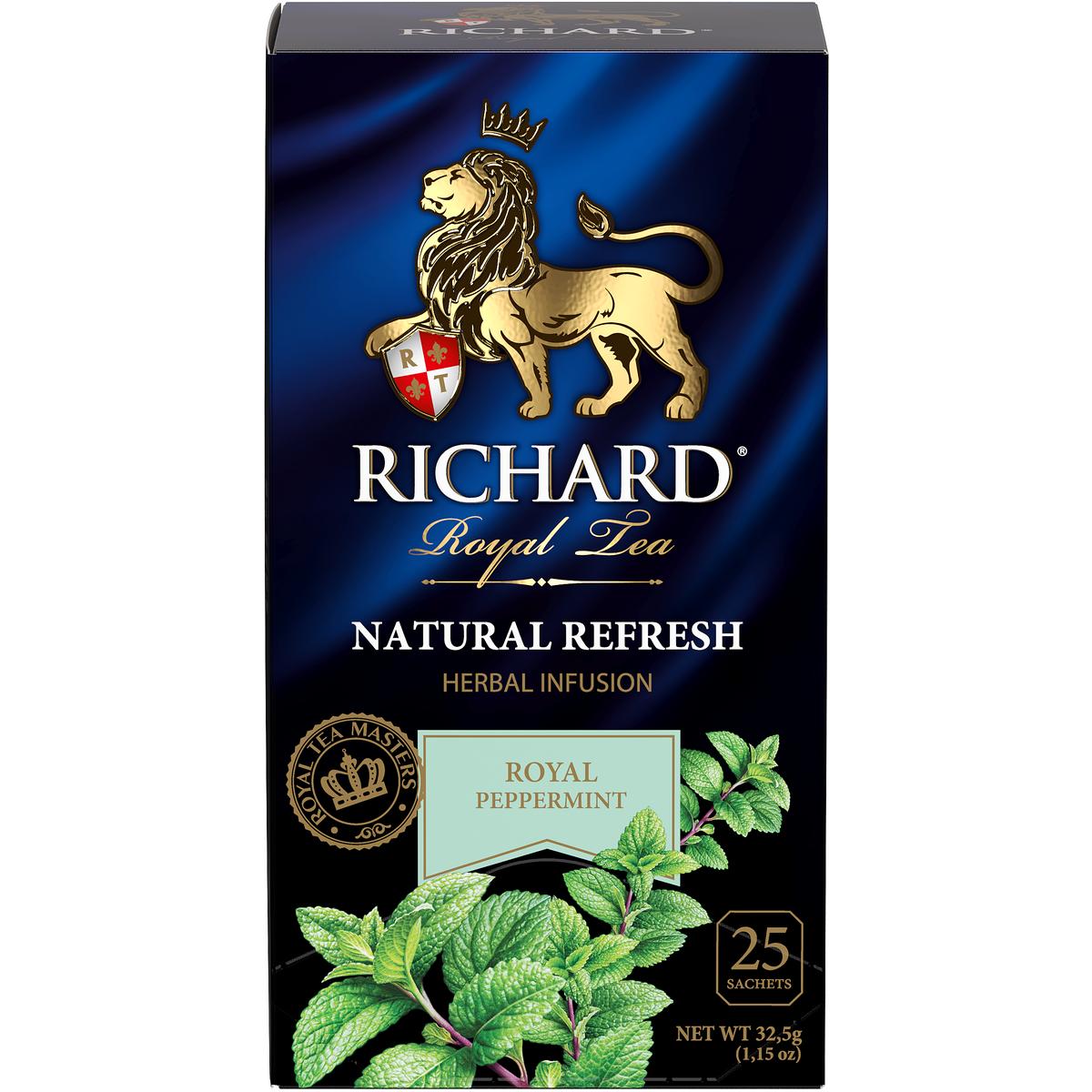 

Чайный напиток Richard Natural Refresh, с мятой, 25 сашетов