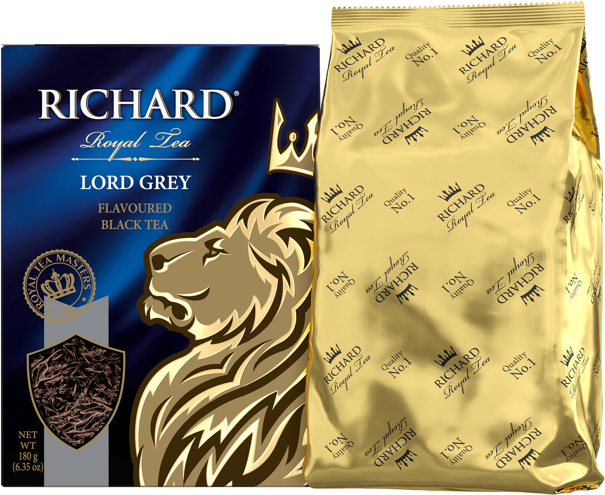 Чай черный Richard Lord Grey, листовой, с добавками, 180 г