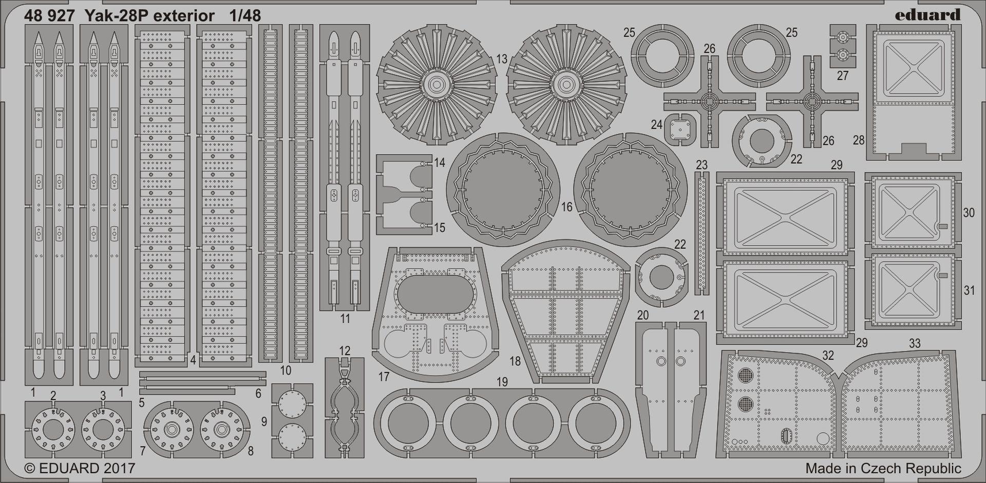 

Фототравление Eduard 48927 Як-28П экстерьер 1/48