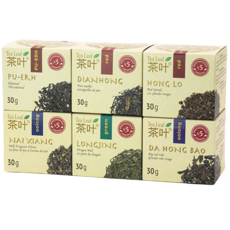 

Набор чая Tea Leaf "Набор № 3", листовой, 6 упаковок по 30 г