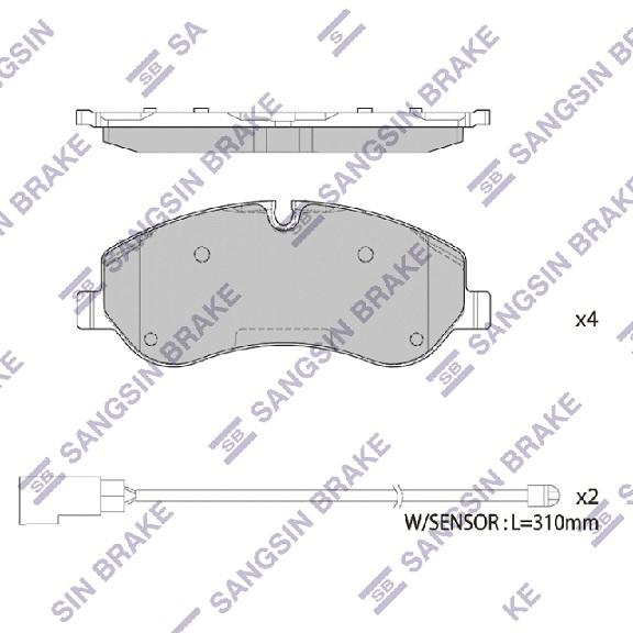 

Тормозные колодки Sangsin brake передние дисковые SP1885