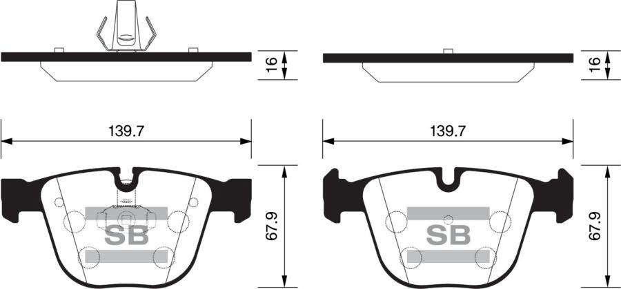 

Тормозные колодки Sangsin brake дисковые SP2164