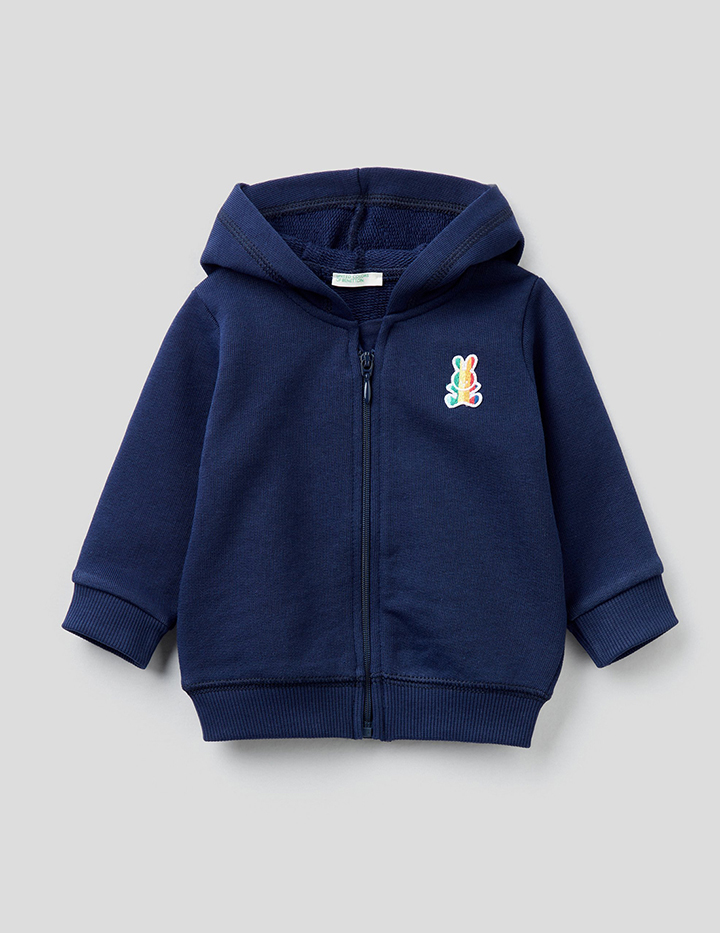 

Толстовка для девочек Benetton цв. синий р.74, 21A_3J70MM270