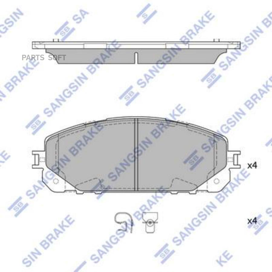 

Колодки тормозные JEEP CHEROKEE BGR 14-15 (D1709) SANGSIN BRAKE
