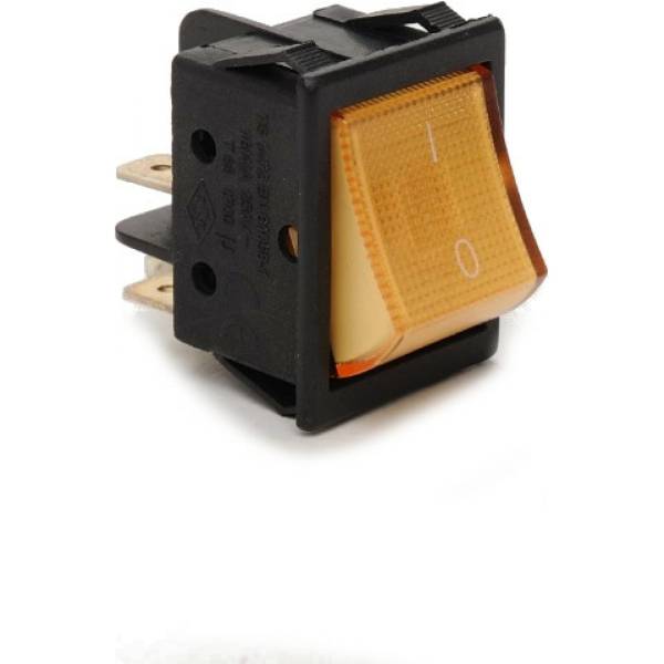 Клавишный выключатель Emas с подсветкой, жёлтая клавиша, 2НО, 250В AC, 16А A14B1S11 флешка oltramax 250 16 гб usb2 0 чт до 15 мб с зап до 8 мб с жёлтая