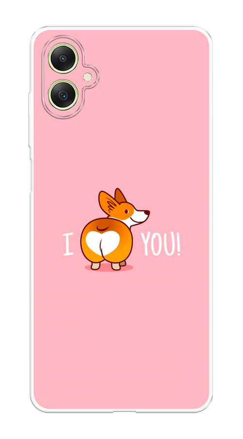 

Чехол на Samsung Galaxy A06 "Корги I love you", Розовый;коричневый;белый, 2110150-1