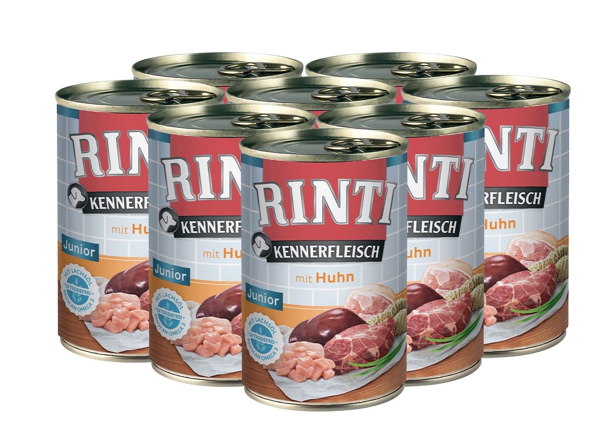

Влажный корм для щенков Rinti KENNERFLEISCH JUNIOR, курица, 24шт, 400г