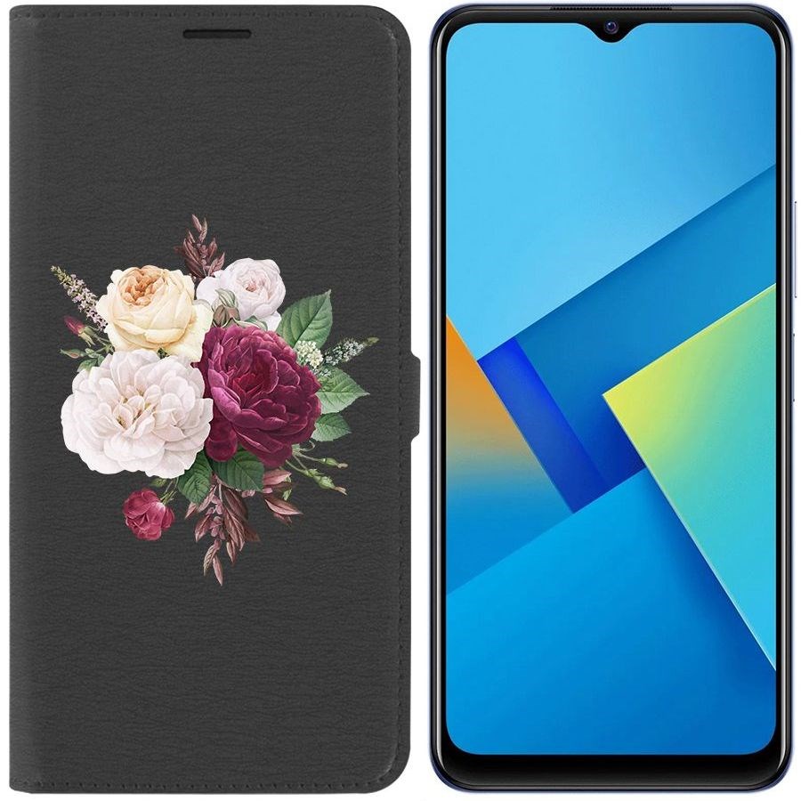 Чехол-книжка Eco Book для Vivo Y21 Цветочная композиция