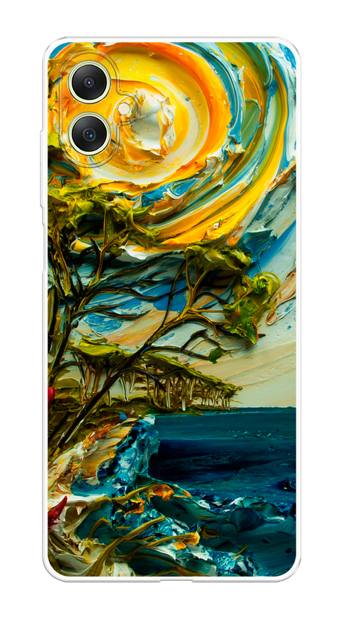 

Чехол на Samsung Galaxy A06 "Солнце живопись", Желтый;синий, 2110150-1
