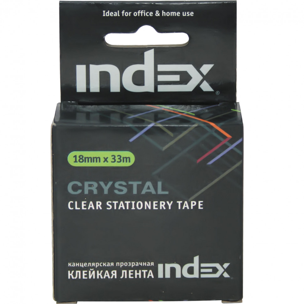 

Клейкая лента канцелярская Crystal Index 33 м х 18 мм прозрачная
