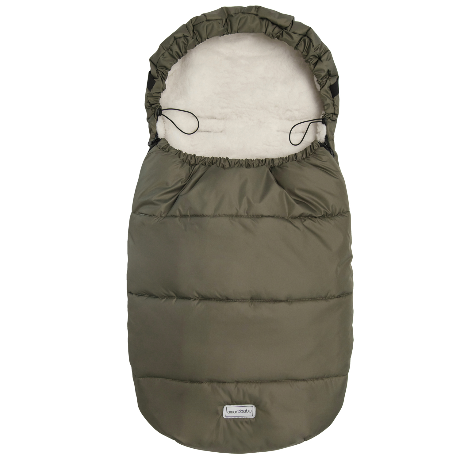 фото Конверт зимний меховой amarobaby snowy travel хаки, 105 см