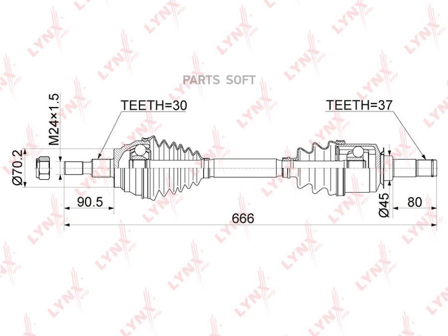 

LYNXAUTO 'CD1080 Привод в сборе пер.лев.MERCEDES GL (X164) 06-12/M-CLASS (W164) 05-11 1шт