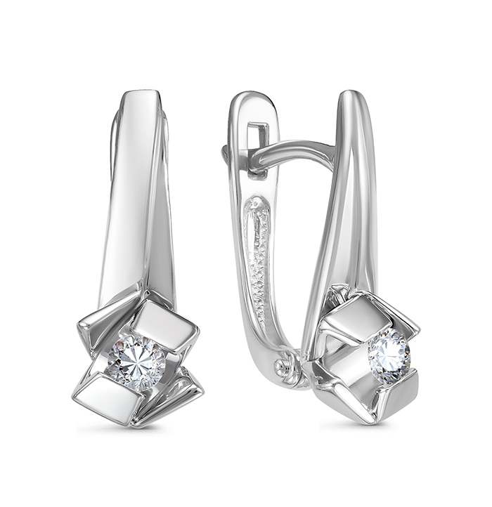 

Серьги из белого золота с бриллиантом Yahont 223810, 223810
