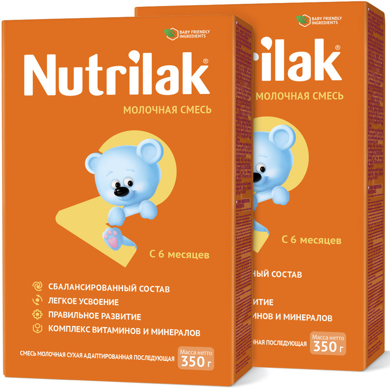 

Молочная смесь Nutrilak 2, с 6 до 12 мес., Нутрилак, 350 г. (2 штуки)