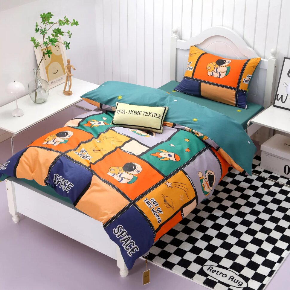 

Комплект постельного белья на резинке Сатин Люкс KIDS 100% хлопок CDKR023