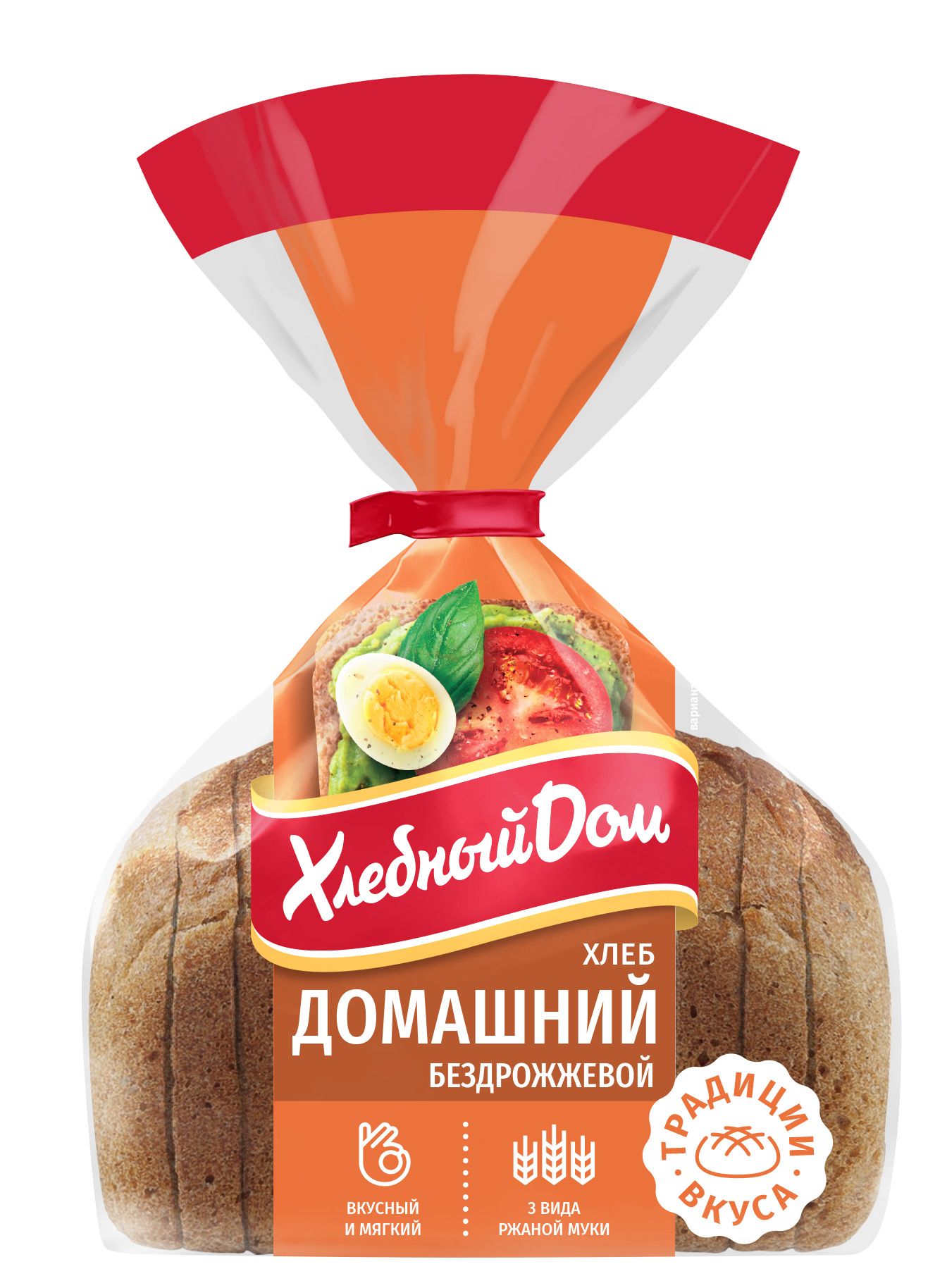 Хлеб Хлебный Дом Домашний ржано-пшеничный бездрожжевой в нарезке 350 г