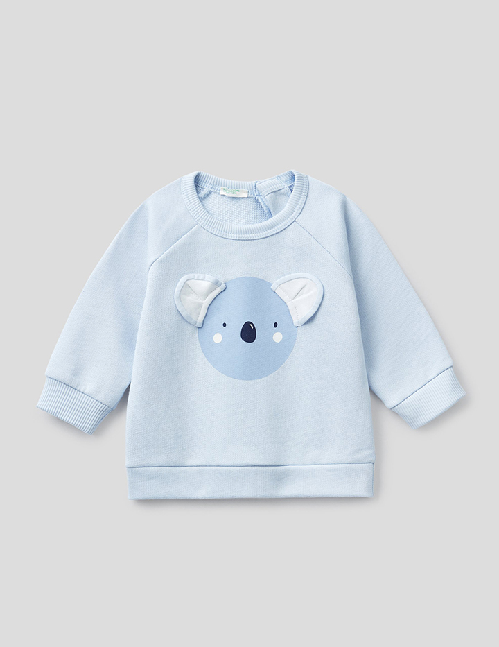 

Свитшот для девочек Benetton цв. голубой р.80, 21A_3J70MM296