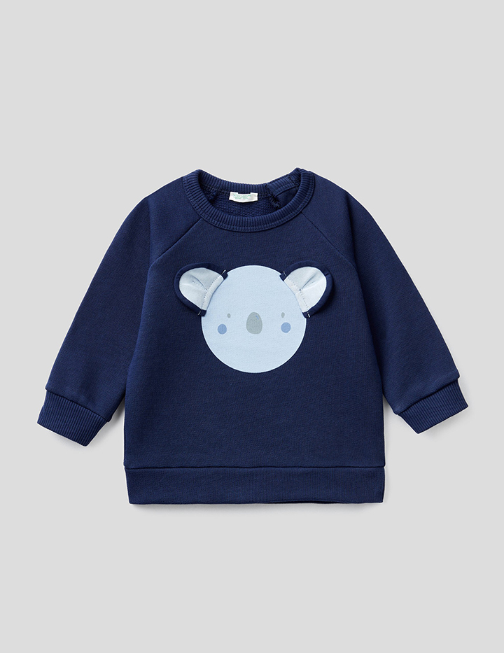 

Свитшот для девочек Benetton цв. синий р.74, 21A_3J70MM296