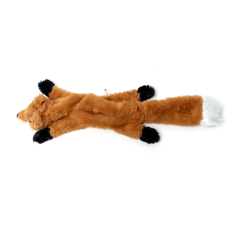 Мягкая игрушка для животных Играй Гуляй, Лиса, с двумя пищалками,  оранжевый