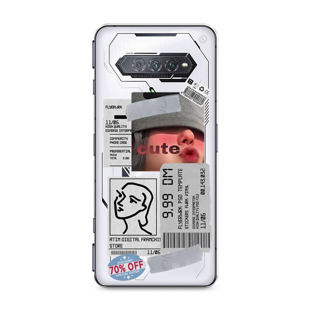 

Чехол на Xiaomi Black Shark 4 "Cute girl collage", Розовый;серый;голубой, 311650-6